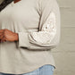Lace Patch Detail Sweater in Beige