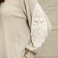 Lace Patch Detail Sweater in Beige