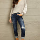 Lace Patch Detail Sweater in Beige
