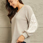 Lace Patch Detail Sweater in Beige