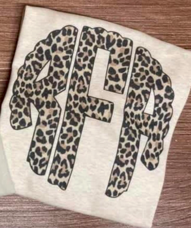Leopard Scalloped Initials