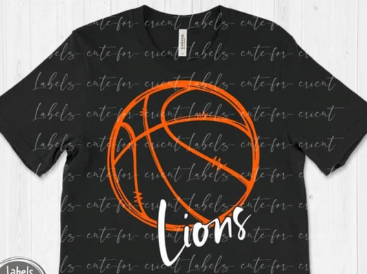 Lions Basketball Outline