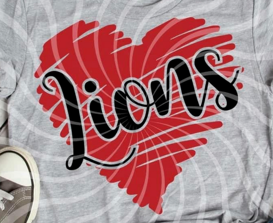Lions Sketched Heart