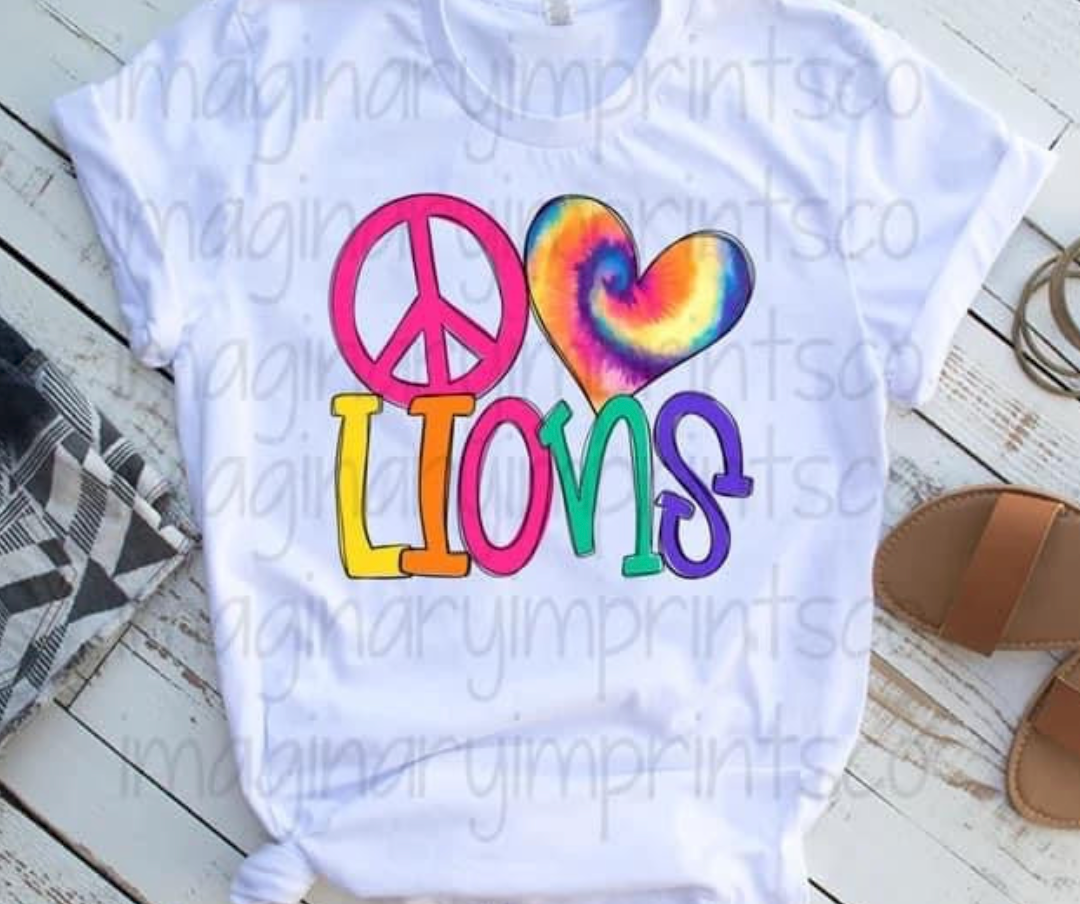 Peace, Love, Lions Tye-Dye