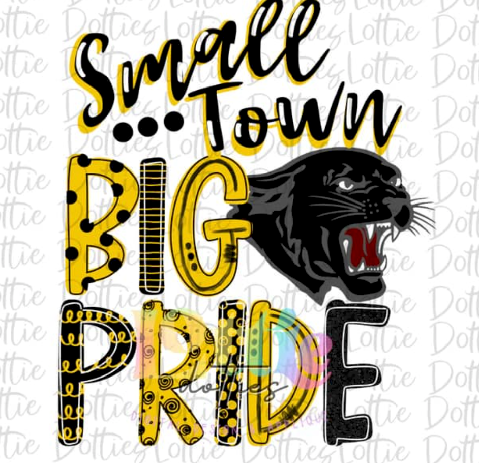 Small Town Big Pride Yellow/Black Panther