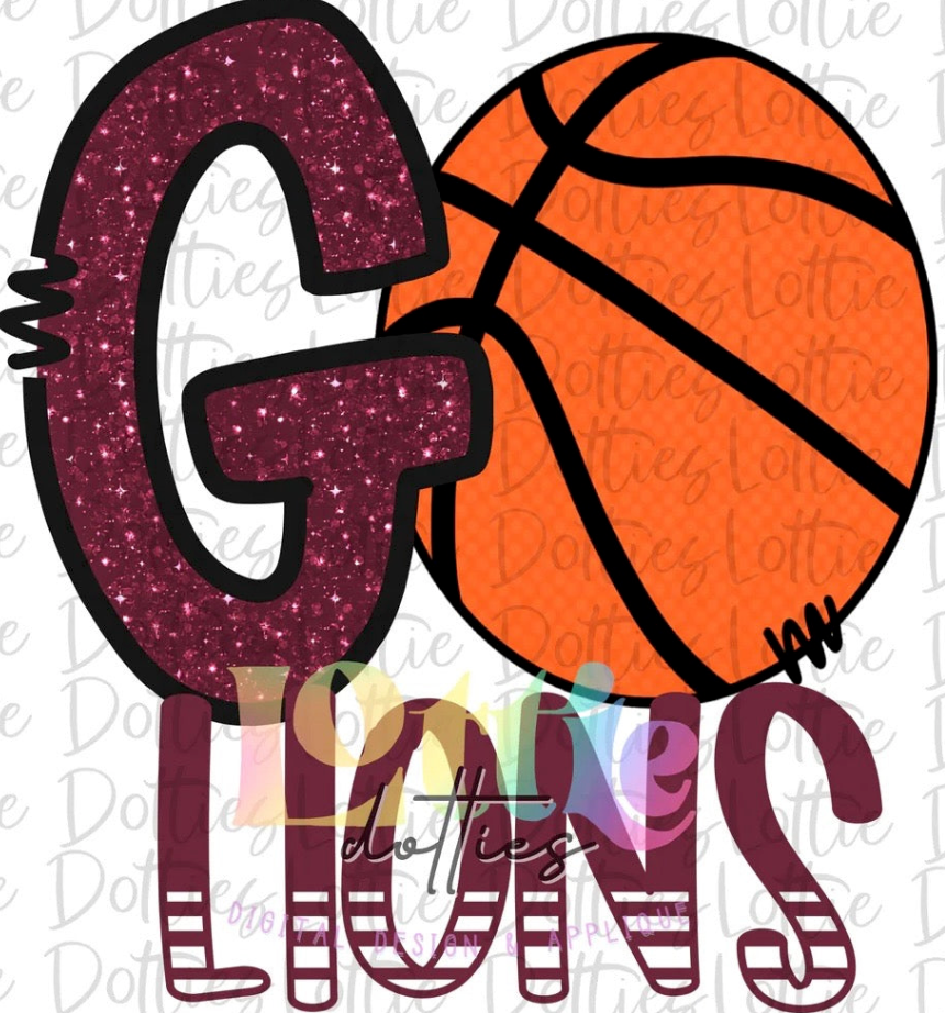 GO Lions Basketball Glitter