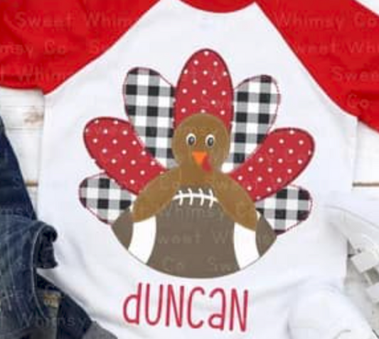 Turkey with Football & Name