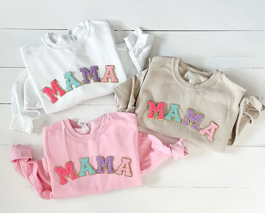 MAMA Chenille Patch Top