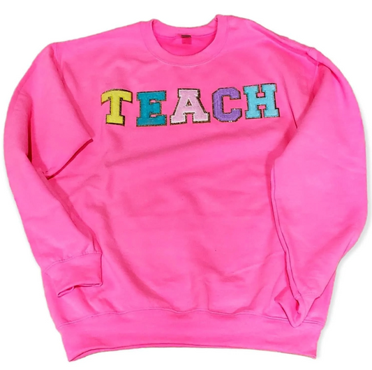 TEACH Chenille Patch Top