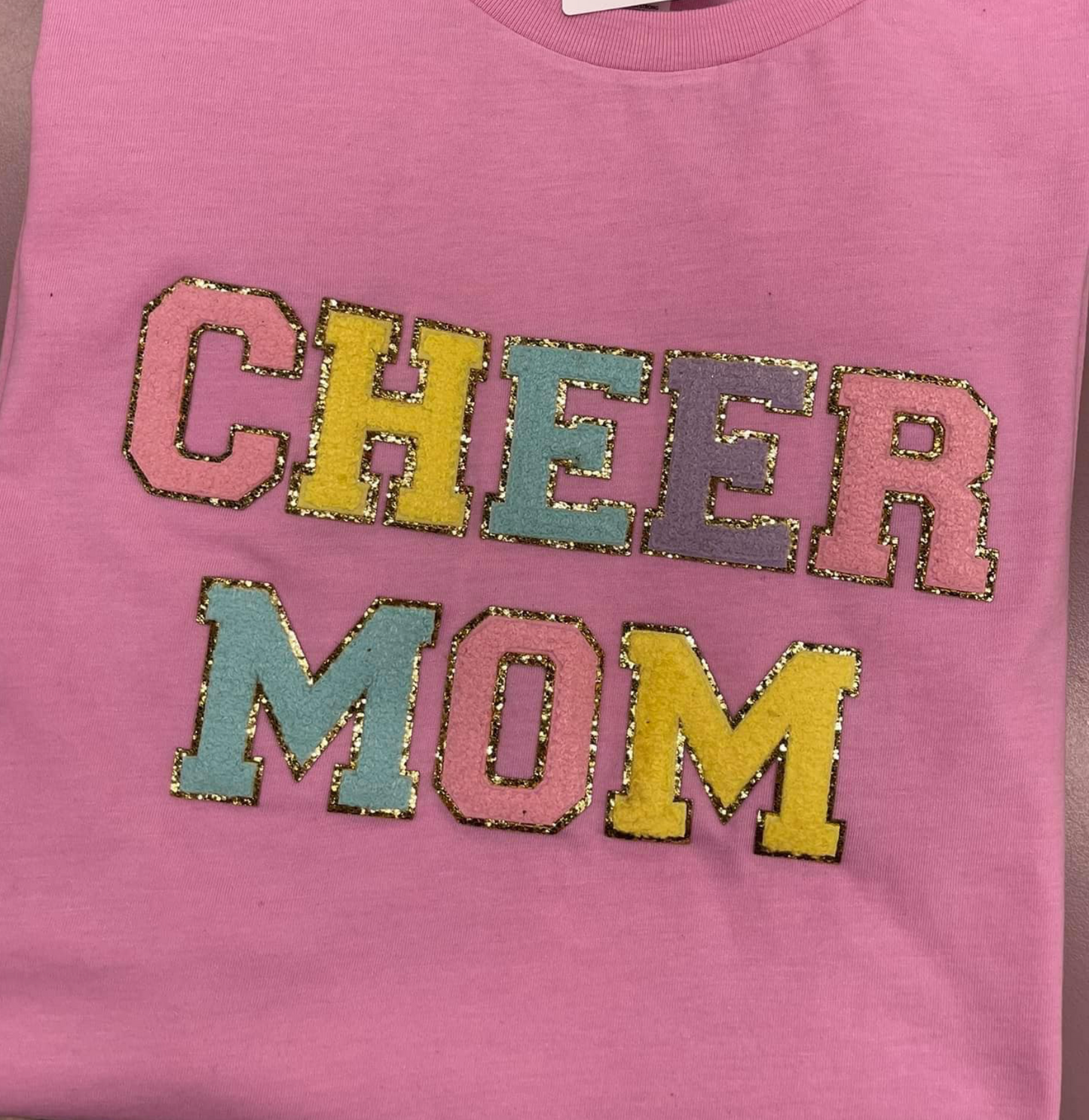 CHEER MOM Chenille Patch Top