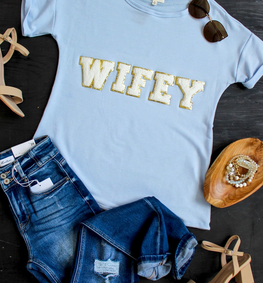 WIFEY Chenille Patch Top