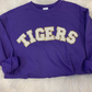 Purple/White TIGERS Chenille Patch Top