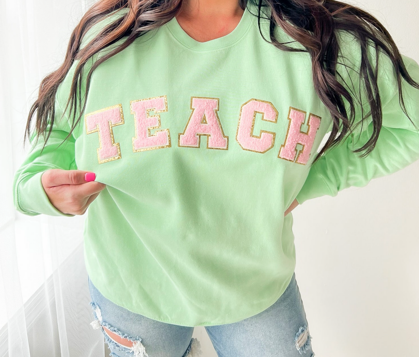 TEACH Chenille Patch Top