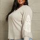 Lace Patch Detail Sweater in Beige