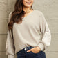 Lace Patch Detail Sweater in Beige