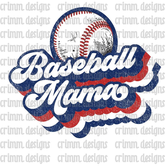 Retro baseball mama layered