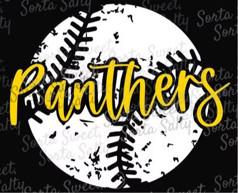 Panthers distressed baseball