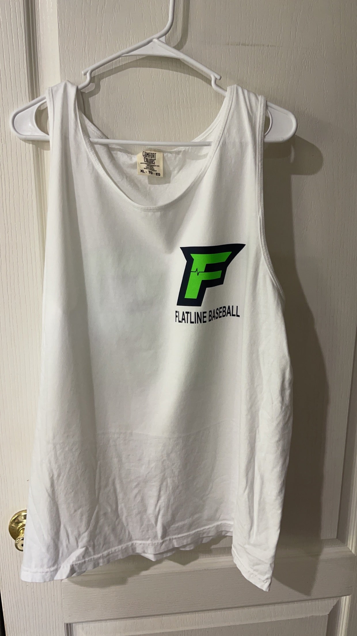 Flatline baseball logo/number on back