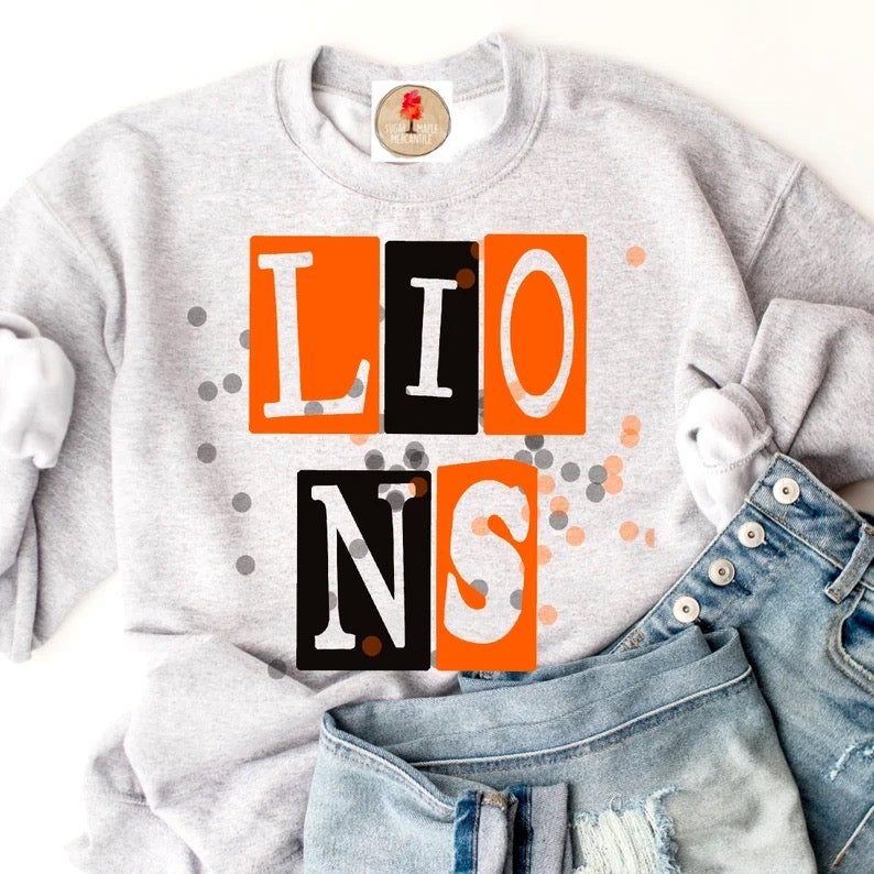 Lions block orange/black