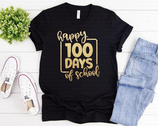 Happy 100 days gold glitter