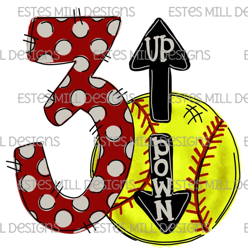 3 up 3 down baseball or softball
