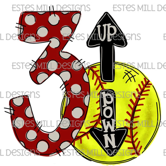 3 up 3 down baseball or softball