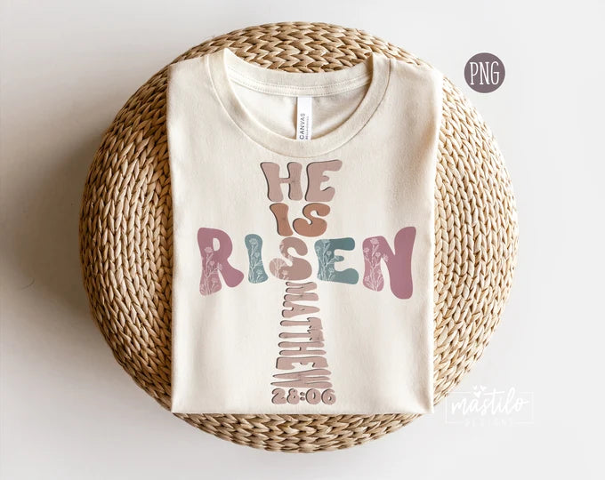 He is Risen cross retro
