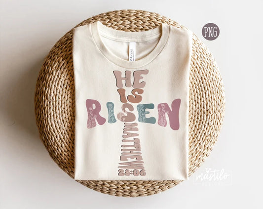 He is Risen cross retro