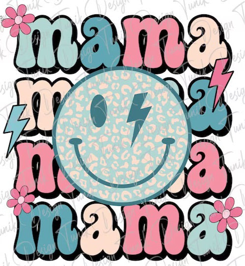 Mama retro smiley face