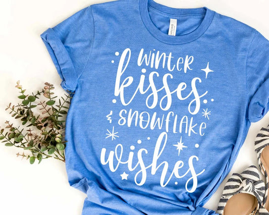 Winter kisses snowflake wishes