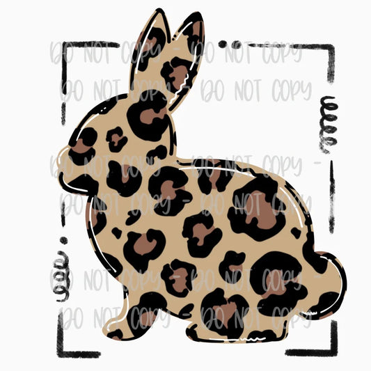 Leopard hand drawn bunny