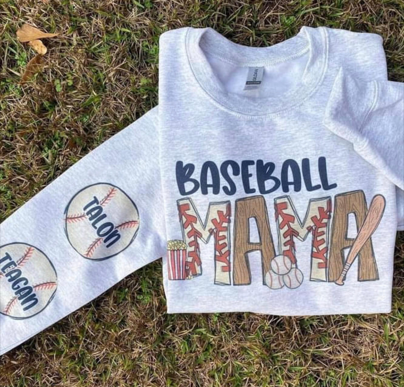 Baseball MAMA (any name) with sleeve name