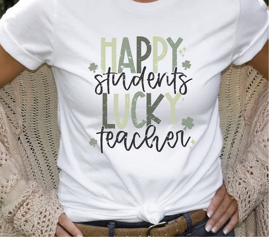 Happy students lucky teacher