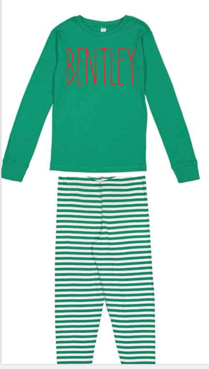 Family Striped Christmas PJs