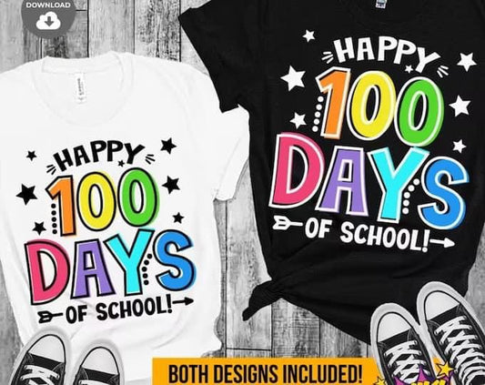 100 days of school multi color