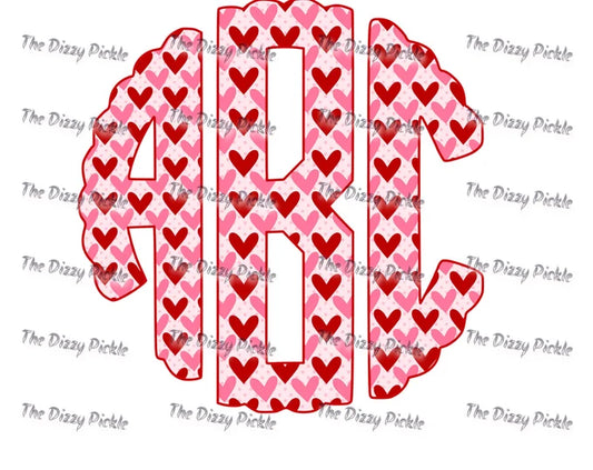 Valentine heart initials