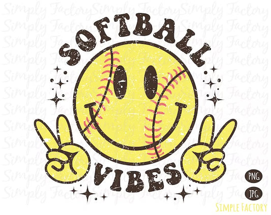 Softball vibes smiley face