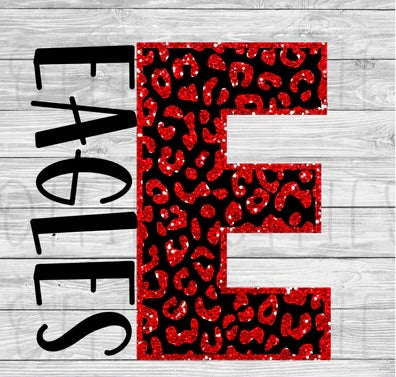 Eagles red/black leopard