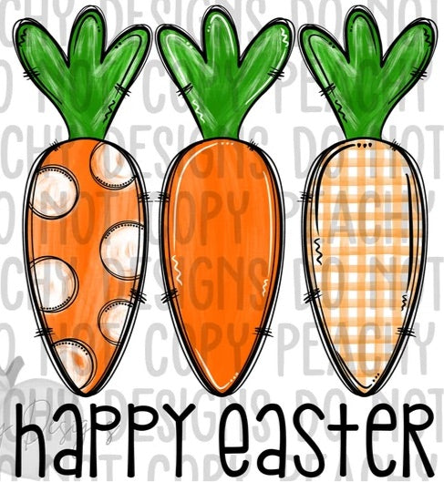 Happy Easter cute carrots