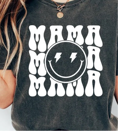 Mama smiley face rockstar